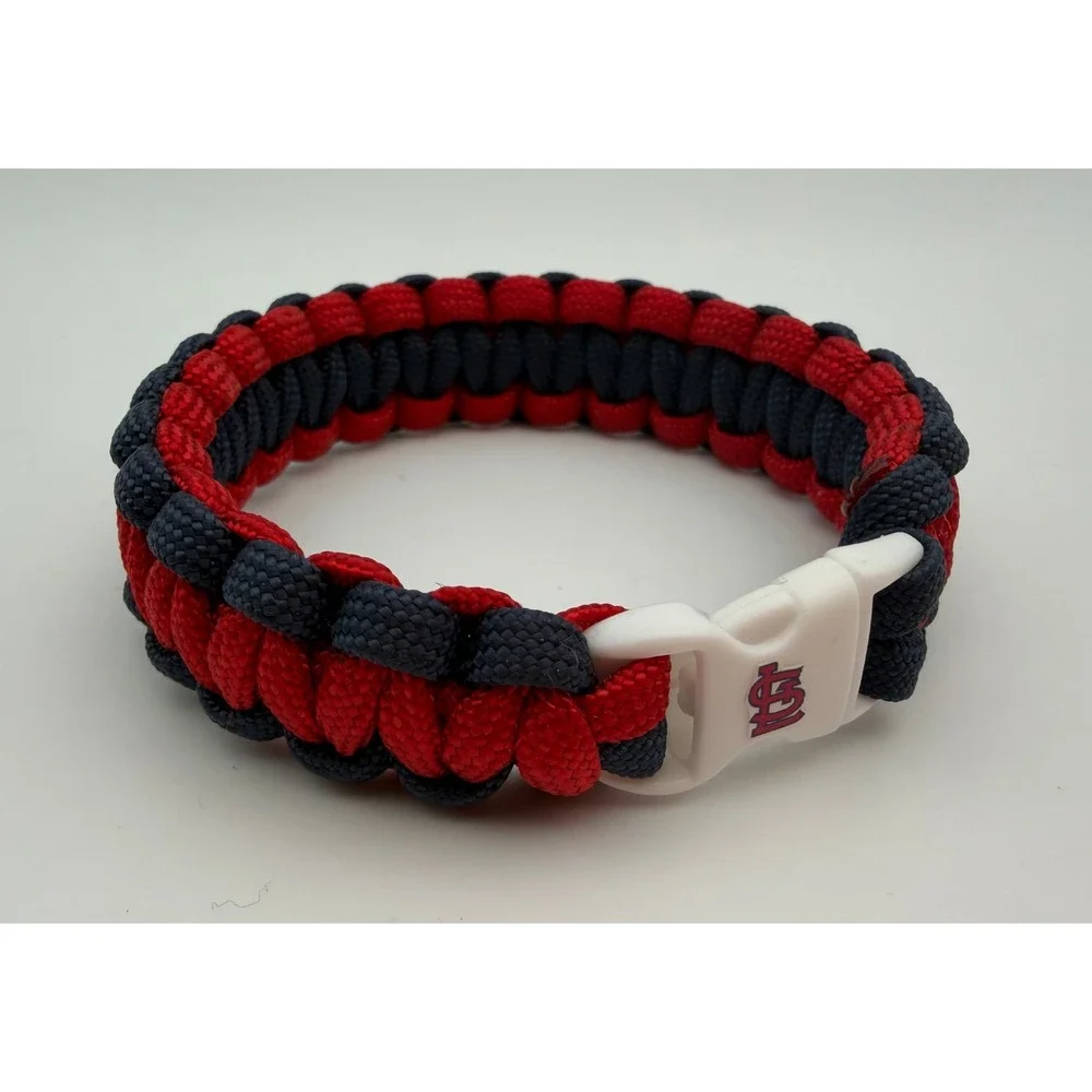 MLB St Louis Cardinals Paracord Survival Bracelet Red Navy Blue Logo Buckle Q021
